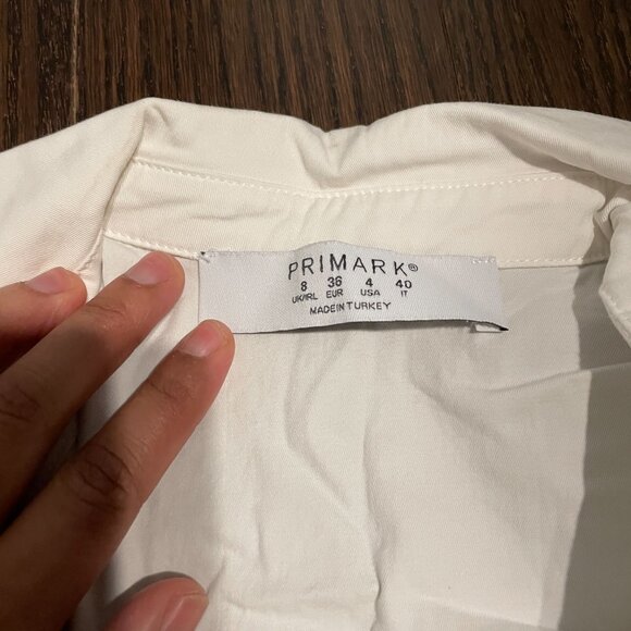 Primark White Cotton Collared Shirt - Picture 5 of 9